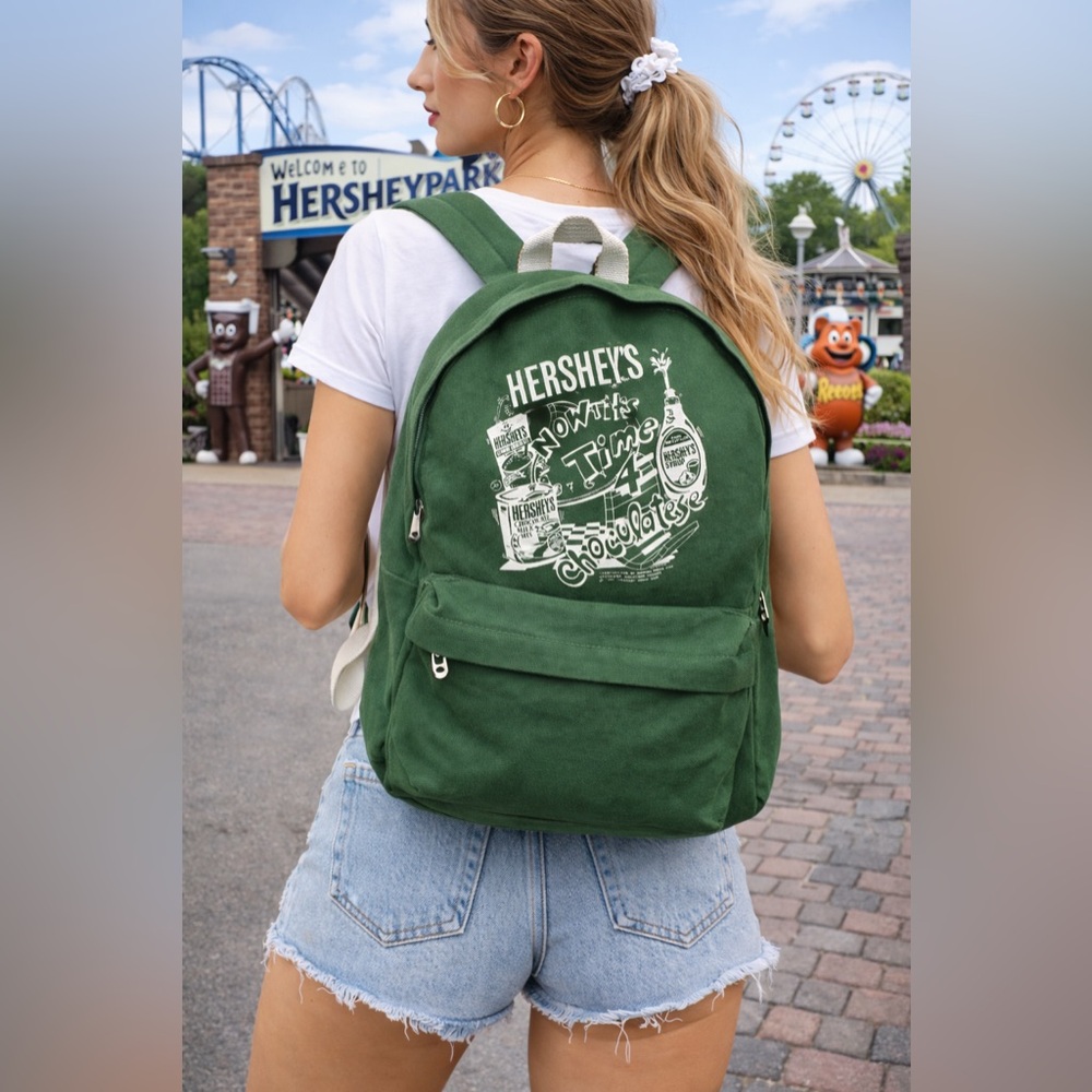 Vintage 1991 Hershey’s Chocolate Backpack Green Graphic 90s Retro - Picture 7 of 7